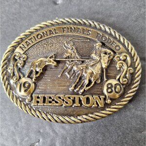 1980 HESSTON NFR National Finals Rodeo Belt Buckle NOS NEW
